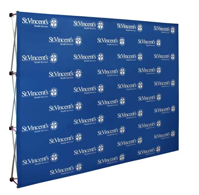 custom media press and trade show backdrops new england flag banner conventional logo qualified